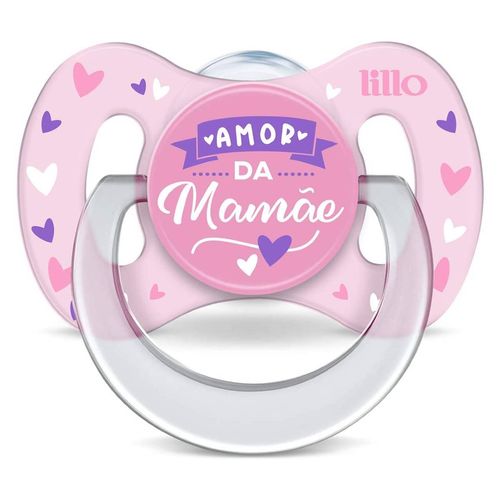 Chupeta Bico de Silicone Funny Amor 6m+ Rosa - Lillo