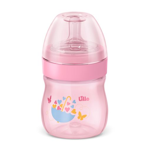 Mamadeira Super Evolution Primeiros Passos 150ml Rosa Lillo