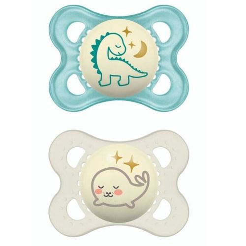 Kit 2 Chupetas Brilha no Escuro 0M+ Night & Day Azul – MAM