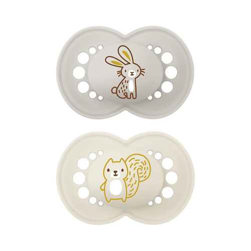 Kit 2 Chupetas Bico de Silicone Sayings 6m+ Neutra - MAM
