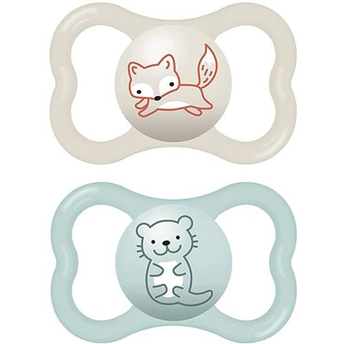 Kit 2 Chupetas bico de silicone Air 16M+  Azul - MAM