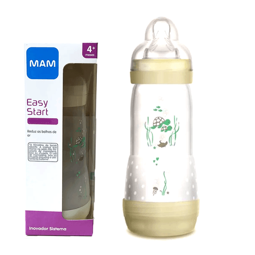 Mamadeira Easy Start Bico de Silicone 4m+ 320ml Neutro - MAM