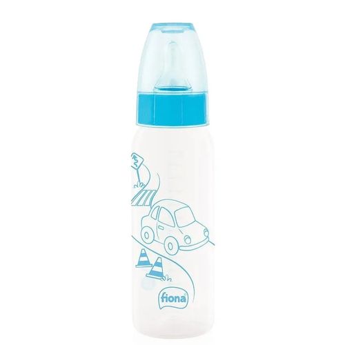 Mamadeira Clássica Bico de Silicone 240ml Azul - Fiona