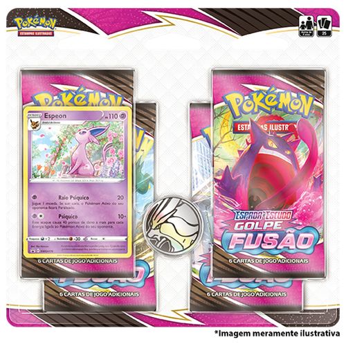 Card Game Pokémon Espeon 8 Golpe Fusão C/25 Cartas - Copag