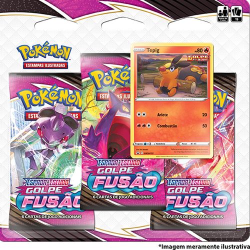 Card Game Pokémon 8 Golpe Fusão com 19 Cartas  - Copag