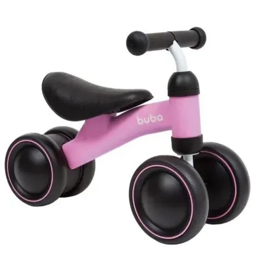 Bicicleta de Equilíbrio Infantil Sem pedal 4 Rodas Rosa Buba