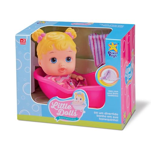 Boneca Little Dolls Banho Alive Com Banheira - Divertoys
