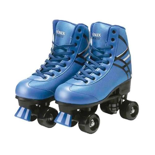 Patins 4 Rodas Roller Skate Ajustável Tam 35-38 Azul - Fênix