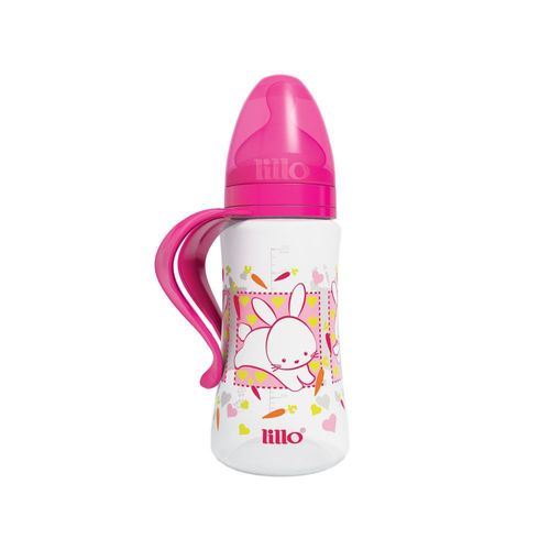 Mamadeira com Alça Design 300ml 6+ Meses Rosa - Lillo