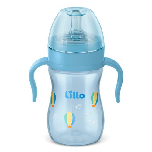 Mamadeira com Alça Super Evolution 240ml Azul - Lillo