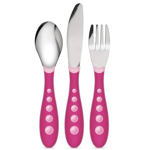 Kit Talheres de Inox Infantil ergonômico Rosa - NUK