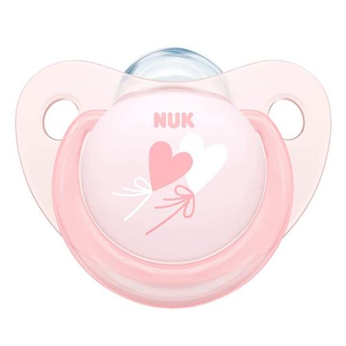 Chupeta bico de silicone Decorada 6+ meses NUK - Rosa