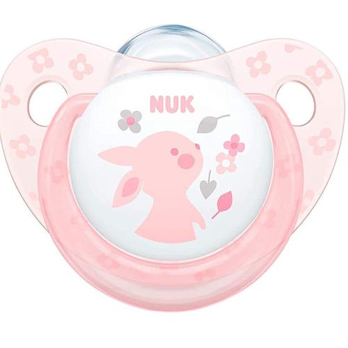 Chupeta bico de silicone Decorada 0 a 6 meses NUK - Rosa