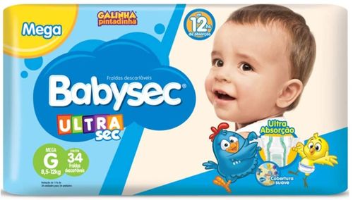 Fralda Descartável Ultra Sec Tam G/34 Un - Babysec