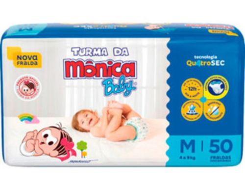Fralda Descartável Mega Tam M 50 Un - Turma Da Mônica