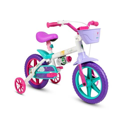 Bicicleta Infantil Aro 12 C/ Rodinha Menina Cecizinha Caloi