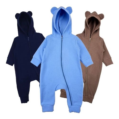 Macacão de Bebê em Plush Menino - Kit 3 peças