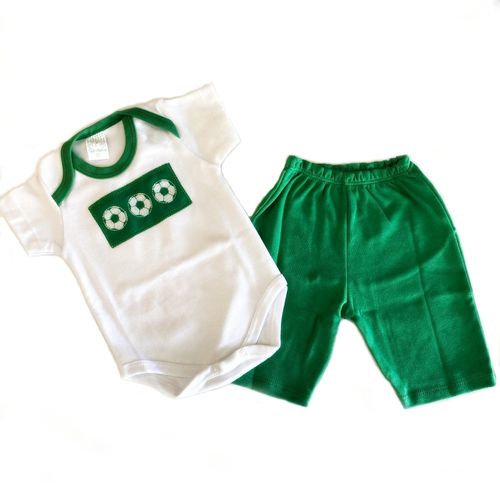 Conjunto de Bebê  100% Algodão Body e Bermuda - 2 Peças