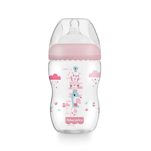 Mamadeira Anticólica First Bico 4m+ 330ml Rosa Fisher-Price