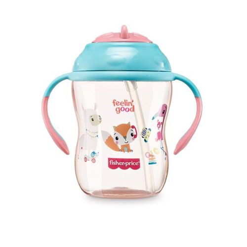 Copo de Treinamento Com Canudo First 270ml Rosa Fisher-Price