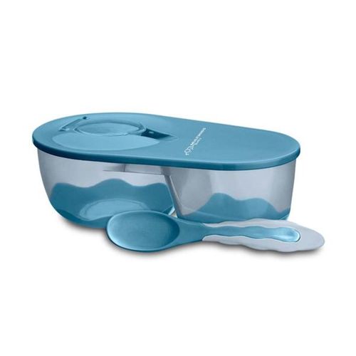 Prato Fundo com Colher infantil Funny Meal Azul Multikids