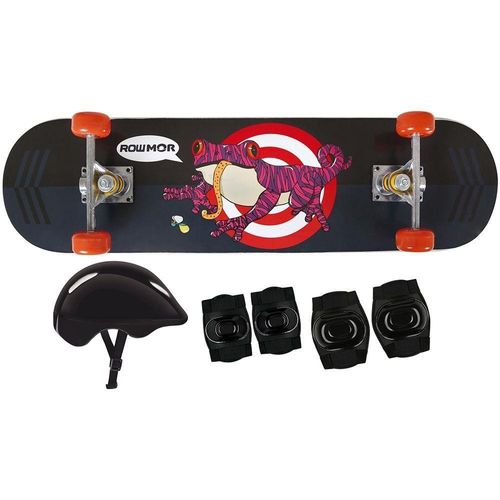 Kit Skate e Acessórios de Proteção Infantil Preto - Mor