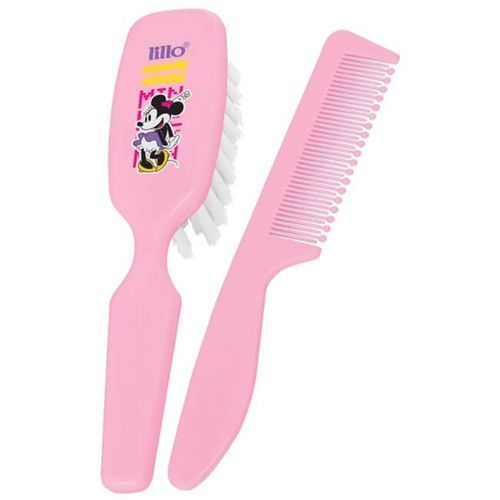 Kit Pente e Escova Cabelo Infantil Minnie Rosa - Lillo