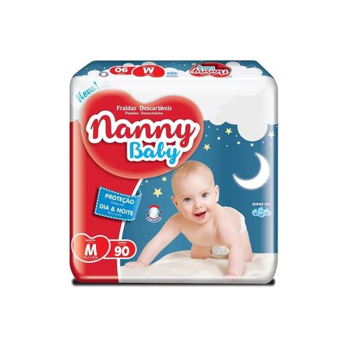 Fralda Infantil com 90 Unidades Tamanho M -  Nanny Baby