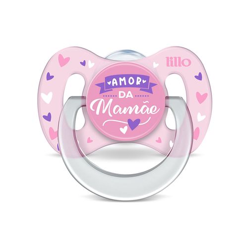 Kit 2 Chupetas Funny Amor Tam 1 Rosa - Lillo