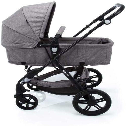 Carrinho Travel System com Bebe Conforto Poppy Duo Cosco-Cinza