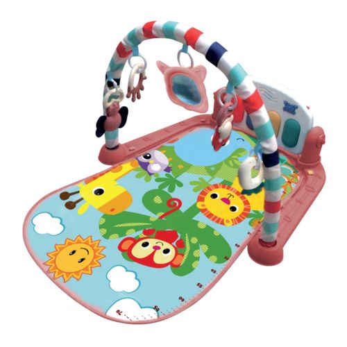 Tapete de Atividades Para Bebê Musical Safari Rosa Kitstar