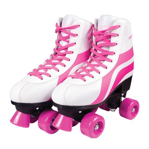 Patins Roller Skate Branco com Rosa - Fênix