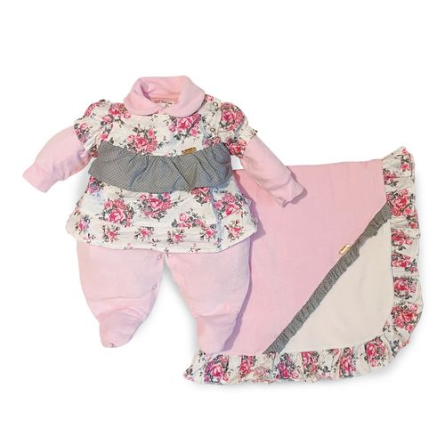 Saída Maternidade Menina Rosa Floral - Maxibaby