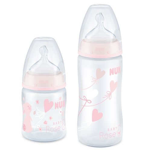 Kit 2 Mamadeiras First Choice Anticólica 150/300ml Rosa NUK