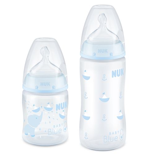 Kit 2 Mamadeiras First Choice 150/300ml Fluxo Médio Azul NUK