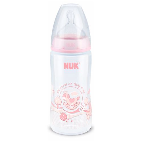 Mamadeira First Choice Anticólica Coração Rose 300ml - NUK
