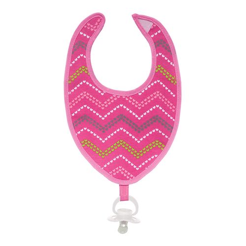 Babador Zig Zag Com Prendedor De Chupeta Rosa - Buba