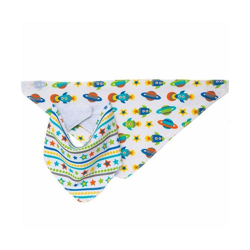 Babador Bandana Infantil Kit 2 Pçs Space Nave Espacial Buba
