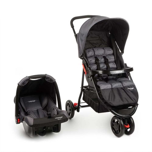 Carrinho com Bebê Conforto Travel System Delta Voyage Cinza