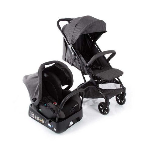 Carrinho Com Bebê Conforto Travel System Skill Trio Black