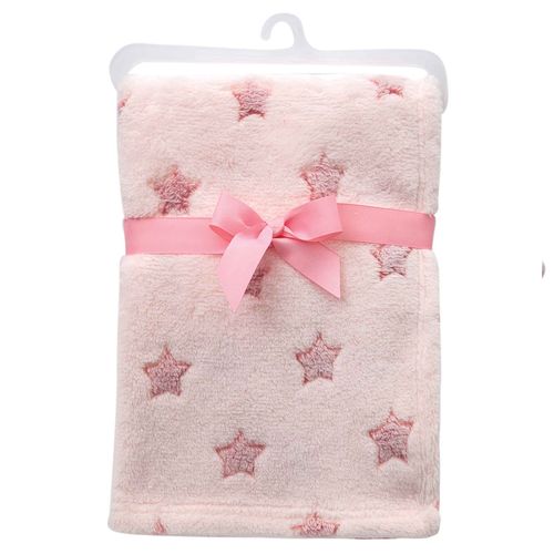 Cobertor Manta Rosa Estrelinhas Macio - Buba