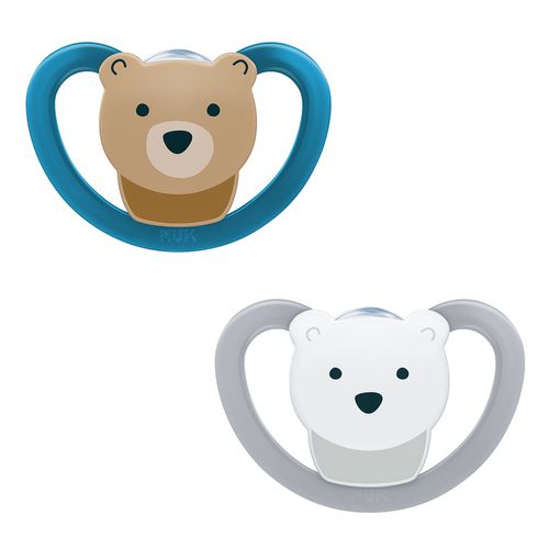 Kit 2 Chupetas Space Boy Ursinho e Pinguim 0 á 6 Meses Nuk
