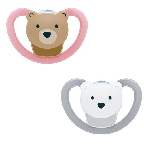 Kit 2 Chupetas Space Girl Ursinho Rosa 0 a 6 Meses - Nuk