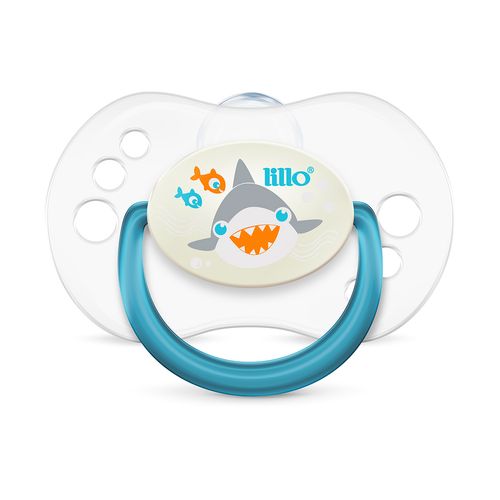 Chupeta Smart Glow Blue Shark Bico Simétrico - Lillo