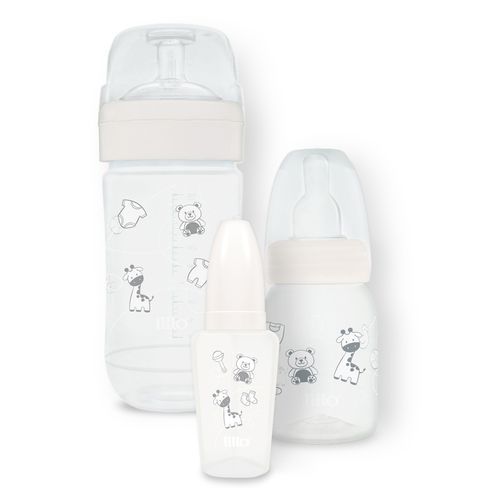 Kit 3 Mamadeiras Evolution 50/120/300ml Branco - Lillo