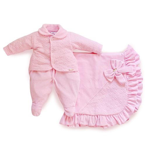 Saída Maternidade Menina Floral Rosa - Maxibaby