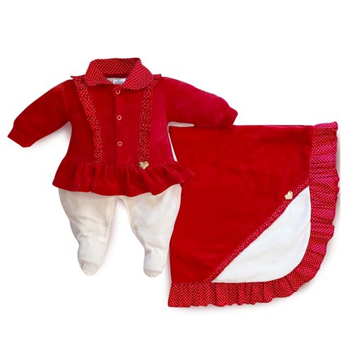 Saída Maternidade Menina Poá Vermelho - Maxibaby