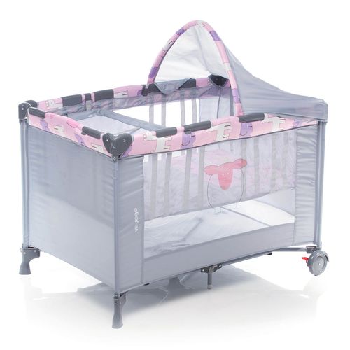 Berço Portátil Funny Rosa Até 15kg Com Trocador - Voyage