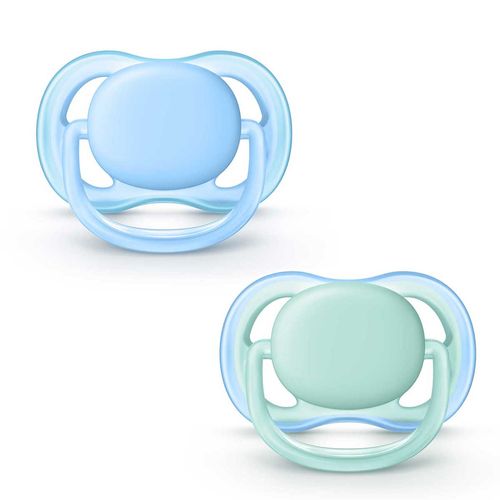 Chupeta AVENT Ultra Air Dupla 0-6 Meses Lisa Azul e Verde