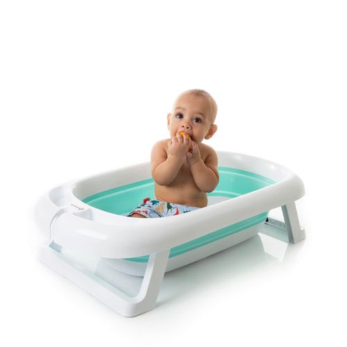 Banheira Portátil Bebê Comfy Safe Safety 1sy Aqua Green